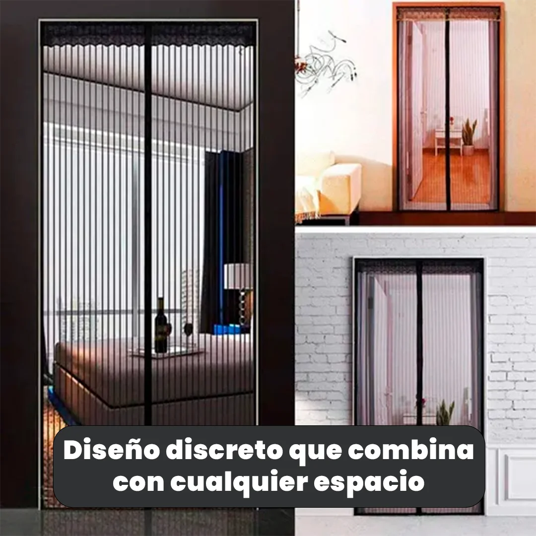 EcoScreen Cortina Antimosquitos con Cierre Automático – Sin Agujeros, Ventilación Garantizada, Estilo Discreto