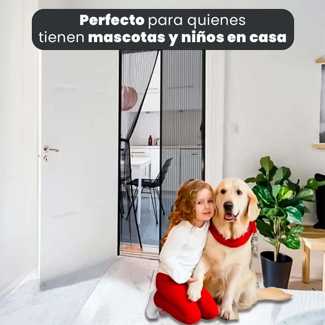 EcoScreen Cortina Antimosquitos con Cierre Automático – Sin Agujeros, Ventilación Garantizada, Estilo Discreto