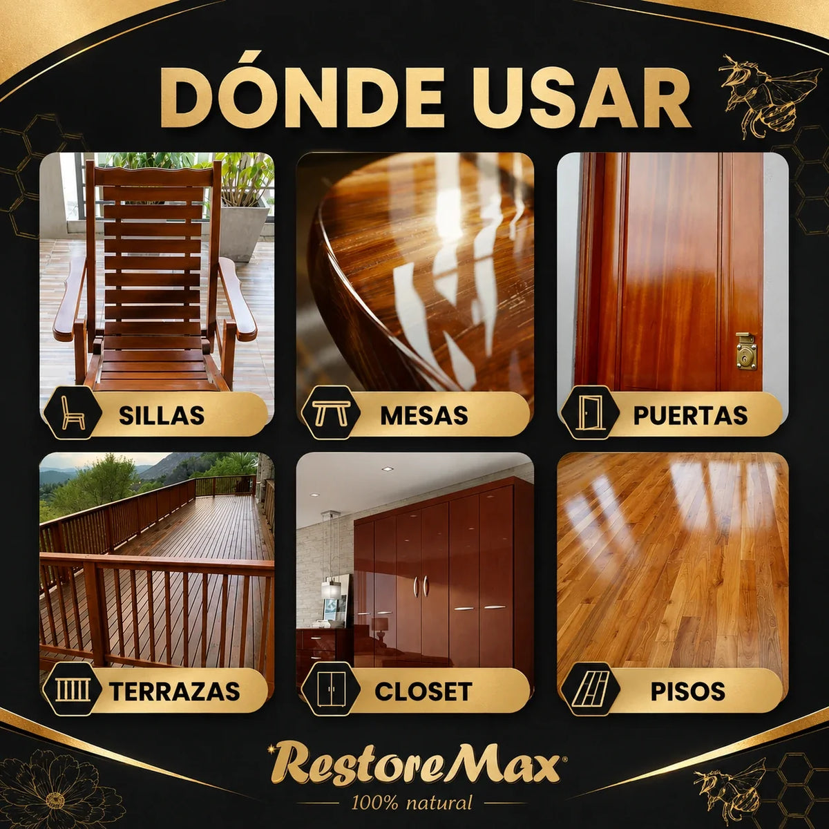 RestoreMax - Cera Natural para Muebles - Compra 1 y Llévate 2