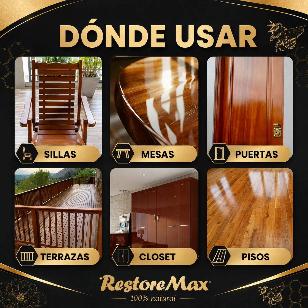 RestoreMax - Cera Natural para Muebles - Compra 1 y Llévate 2