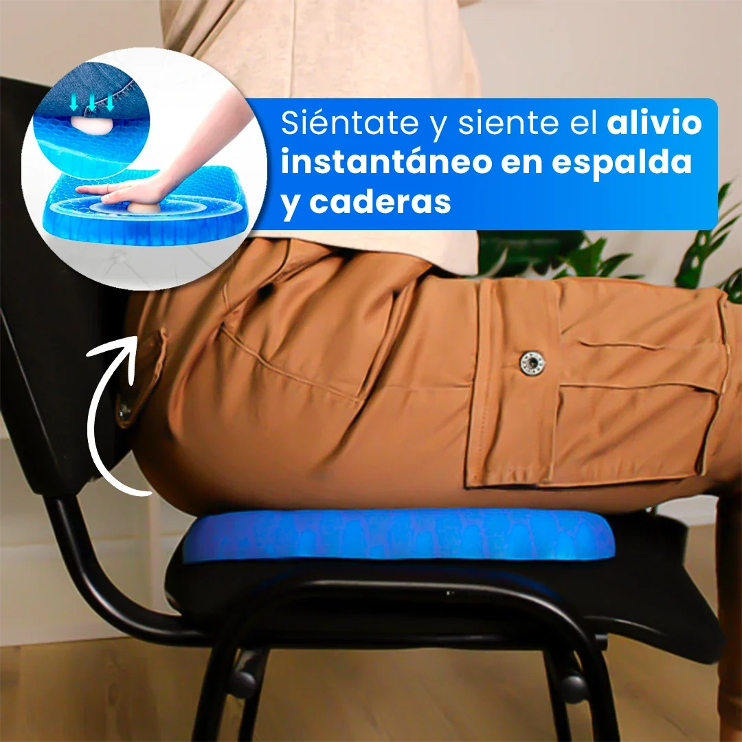 SitWell Cojín Ortopédico de Gel Transpirable – Alivio y Corrección Postural