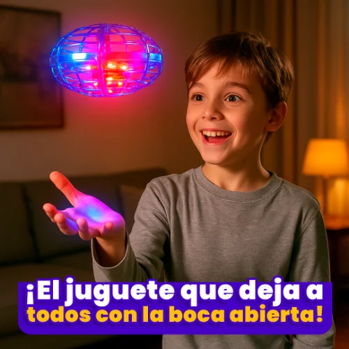 TurboSpin - Juguete Volador Giratorio con Luces - Colores Surtidos