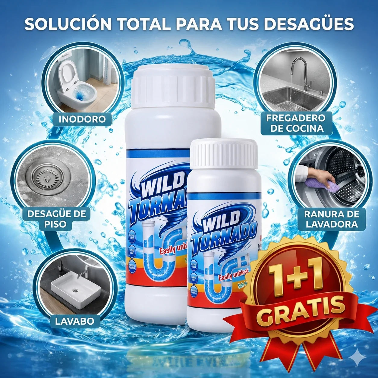 WildTornado – Limpiador de Tuberías en Polvo 🧽 | 🚨Oferta 2x1 por Tiempo Limitado🚨
