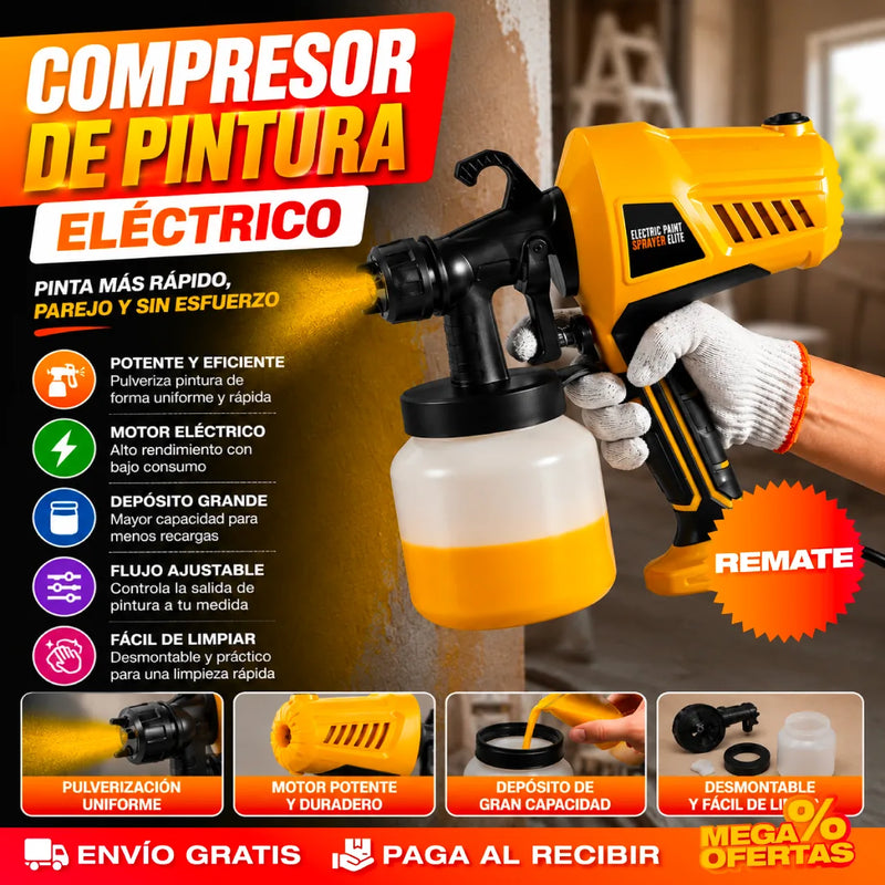 Compresor de Pintura Eléctrico — Pinta Parejo Como Profesional, Sin Brocha